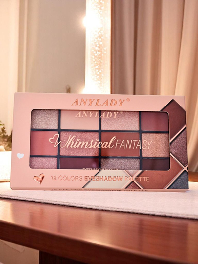 ANYLADY Палетка из 12 теней для век с глиттерными и матовыми текстурами Шампанское Рубин Гламур
