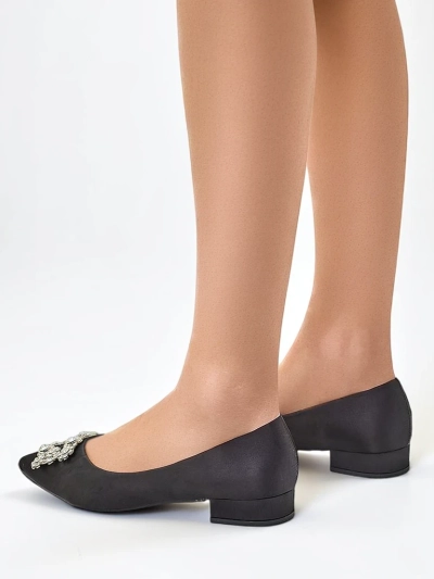 Royalfashion Women's satin-like ballerinas with a buckle Legant
