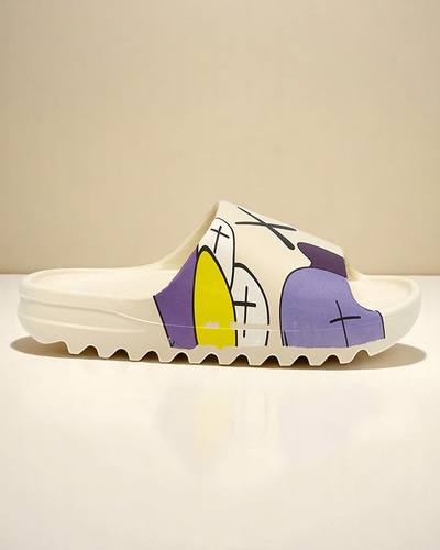 Kreemjas kummist naiste sussid Pfizz trükiga - Jalatsid