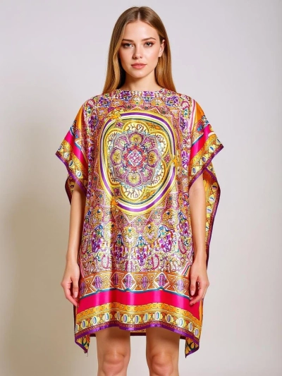 Pareo Melania Royalfashion – многоцветное платье кимоно до колен