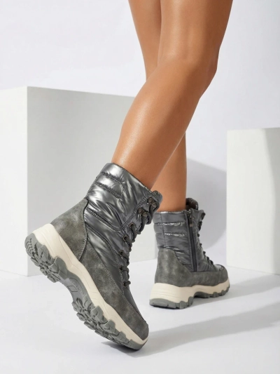 Naiste poolsaapad Aurora Hõbedased Ökoloogilised Vabaaja Talvesaapad