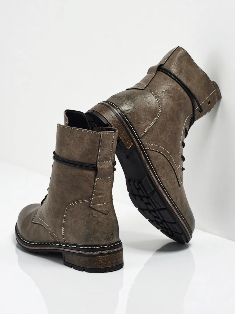 Eco-leather laced women's ankle boots Ravonna