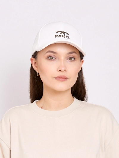 Royalfashion Women's cap with a visor and rhinestone decoration