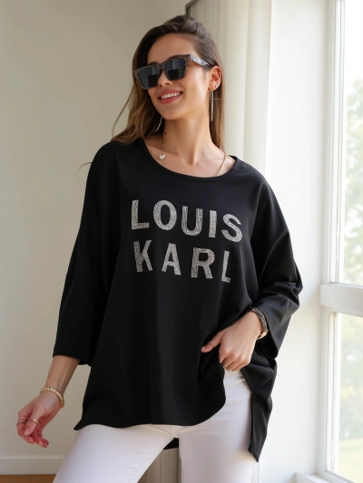 Royalfashion Naiste viskoosist pluus, millel on sädelevate kiri