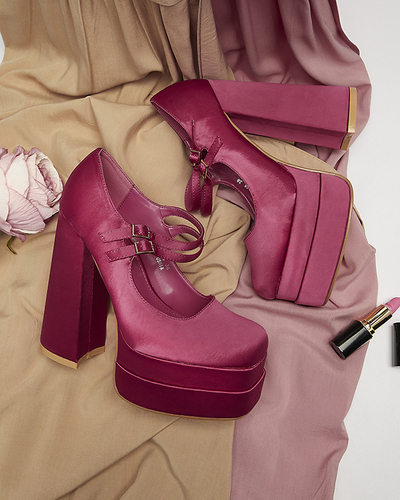 Fuksiat värvi naiste kõrged stilettpumbad Elika - Jalatsid