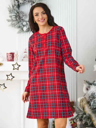 Royalfashion Cotton checkered women's nightshirt