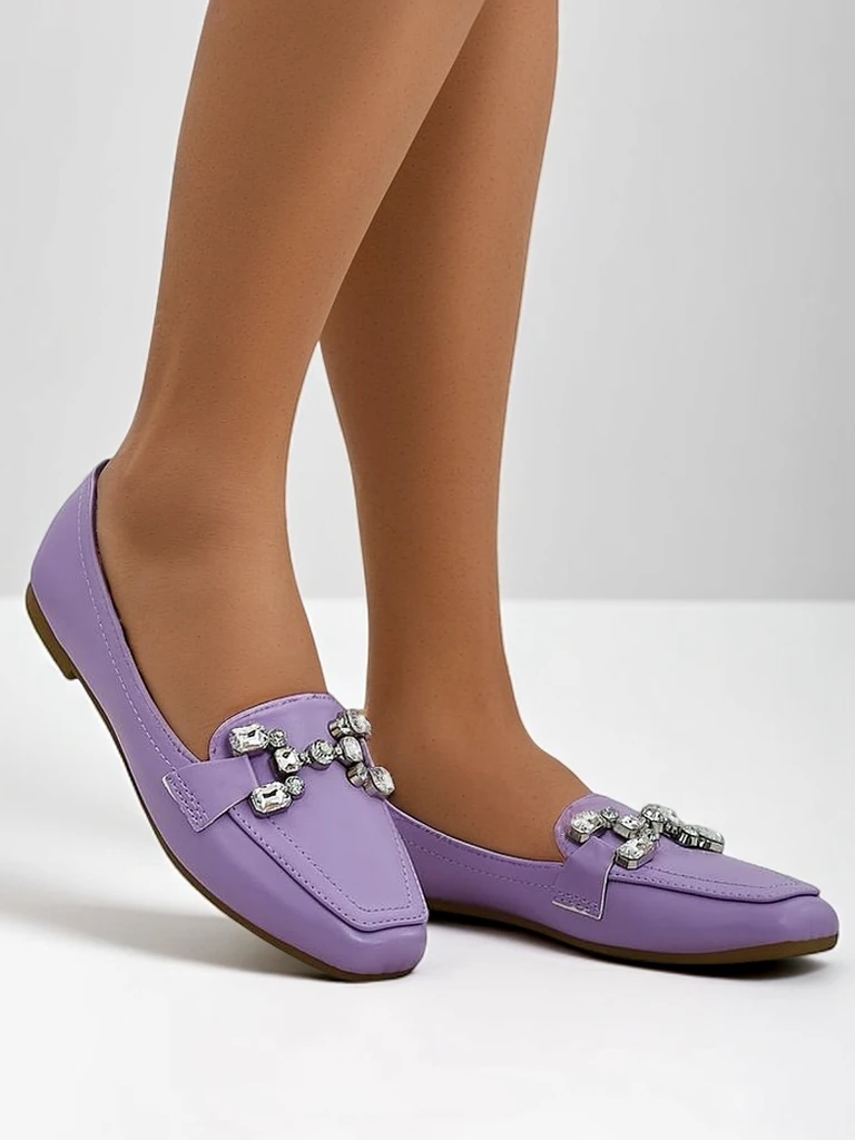 Royalfashion Women's loafers with rhinestones Lecilla