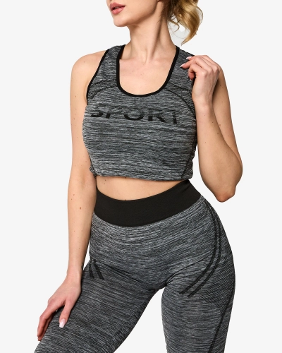 Gray women's sports set with black inserts - Clothing