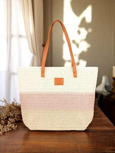 Royalfashion Большая женская соломенная сумка с яркими полосками