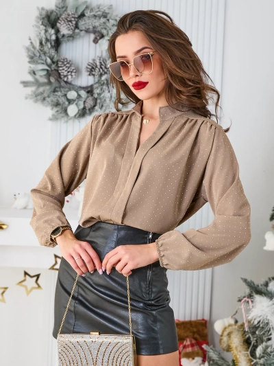 Royalfashion Женская рубашка с стразами