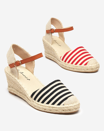 Naiste mustad triipudega espadrillid Mecera wedge - kingad