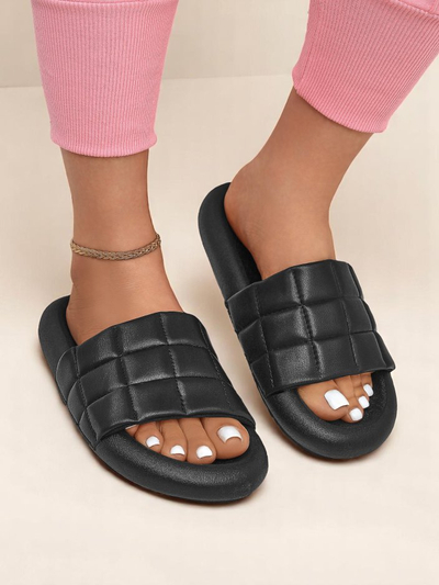 Royalfashion Women's Flat Quilt Walk Flip-Flops