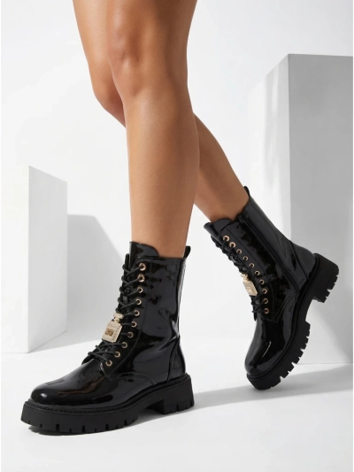 Luna Black Leather Elegant Women's Ankle Boots for Autumn