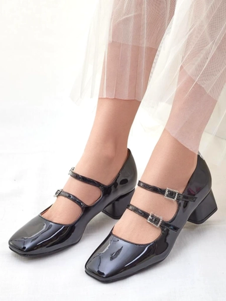 Royalfashion Läikivad naiste kontsaga kingad rihmadega Vible