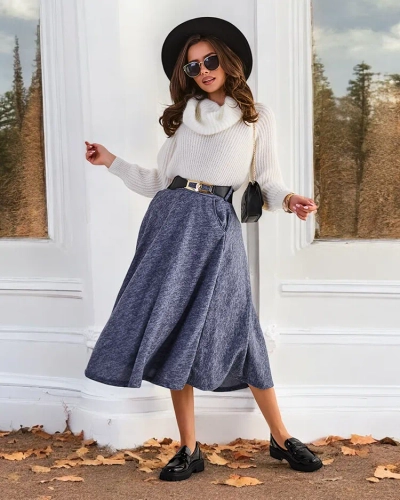 Royalfashion Kvinners midi-skjørt