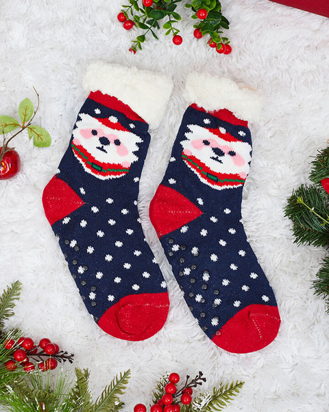 Red women's socks with Christmas pattern - Underwear