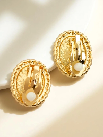Royalfashion Women's clip-on earrings with crystal and cubic zirconia