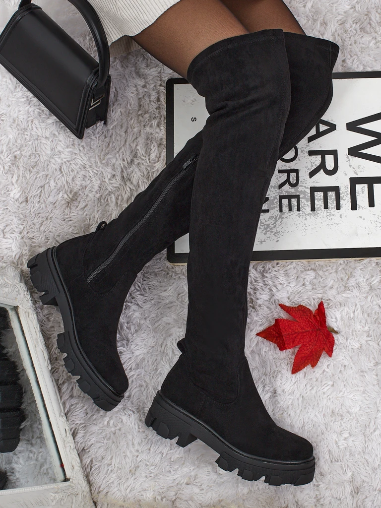 Women's over-the-knee eco-suede boots Maelin