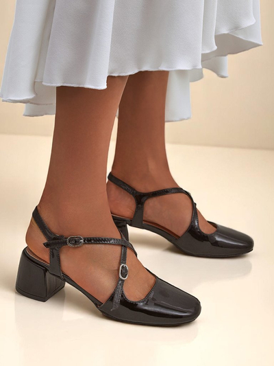 Royal Fashion Women's Lolita Low-Heeled Pumps with Decorative Straps