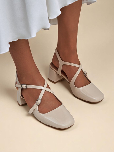 Royal Fashion Women's Lolita Low-Heeled Pumps with Decorative Straps