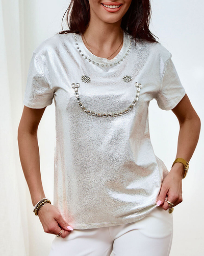 Royalfashion Женская футболка с цирконами