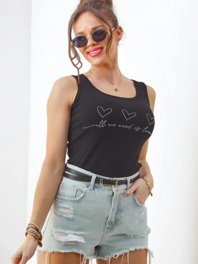 Royalfashion Women's cotton camisole top with hearts