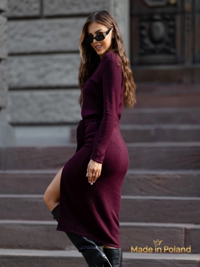 Вискозное женское платье миди в стиле свитера