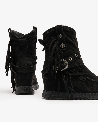 Royalfashion Black women's boots with hidden anchor Dibisa