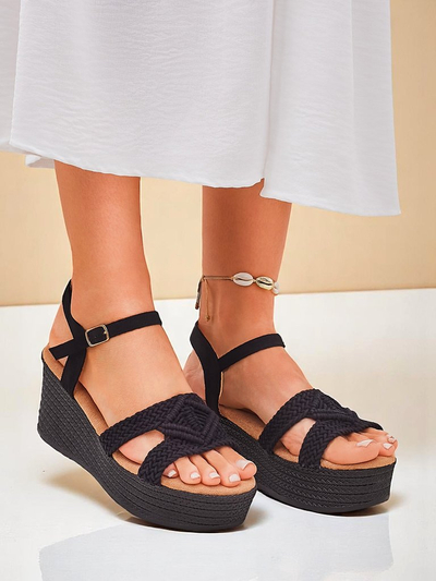 Royalfashion Женские босоножки на танкетке с плетением Sunny Day