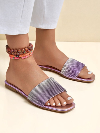 Royalfashion Women's Flip-Flops with Zircons ShinyGlow