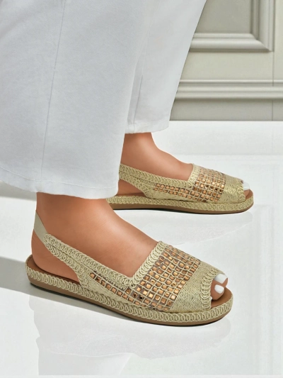 Women's espadrille sandals with rhinestones Belle Sparkle