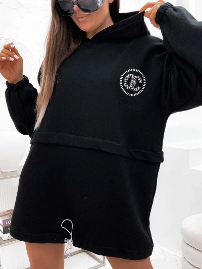 Royalfashion Women's cotton mini dress in sweatshirt style