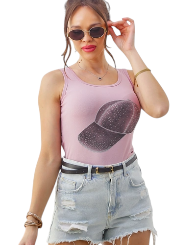 Royalfashion Women's cotton tank top with cap