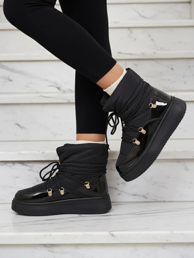 Royalfashion Naiste mustad liibuvad lumesaapad Dabenda