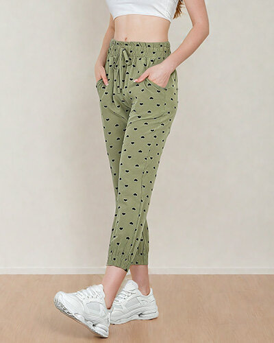 Royalfashion Women's fabric pants with hearts