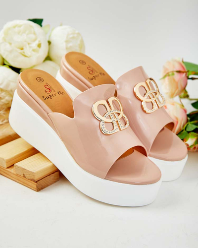 Royalfashion Лакированные женские шлепанцы на Sailla