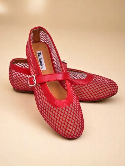 Royalfashion Women’s cutout ballerina flats with a strap Naommi