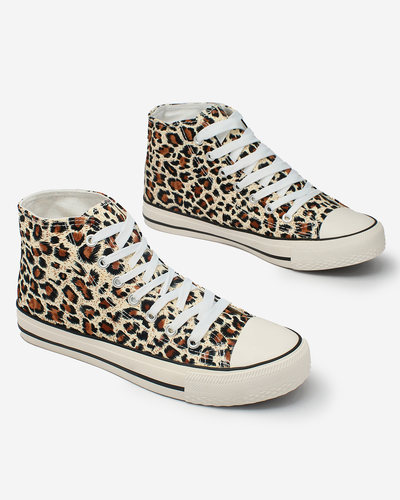 Royalfashion Naiste beežid, moe mustriga kõrged tossud Jungle Jive