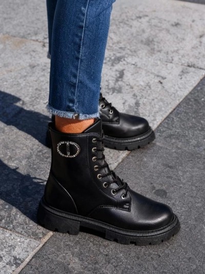Royalfashion Eco leður kvenskór ökla boots Enoll