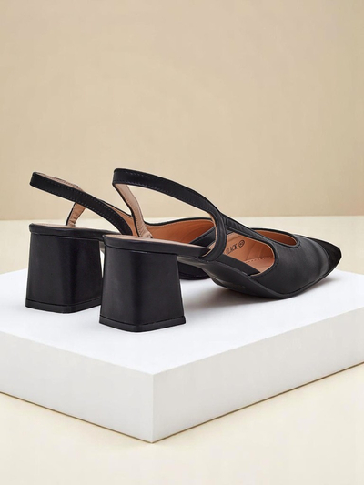 Royalfashion Women's Low Heel Pumps with Decorative Toe Eleganzo
