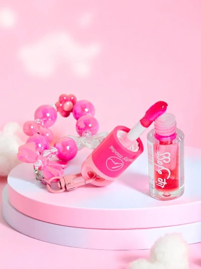 Lip gloss for children with bracelet Raspberry