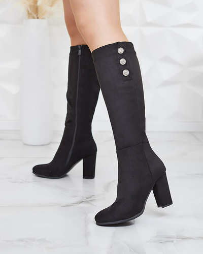 Royalfashion Black women's knee-high boots Gacetat