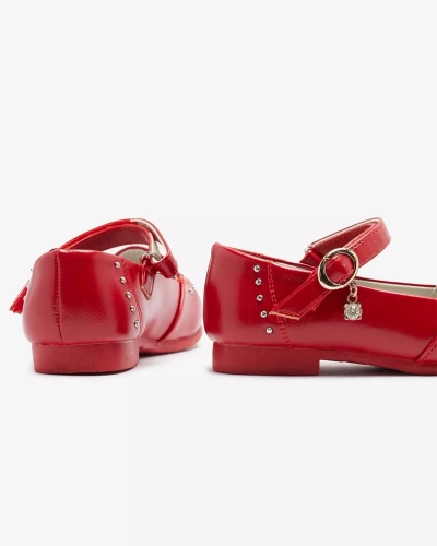 Red girls' pumps with rhinestones Praja- Footwear