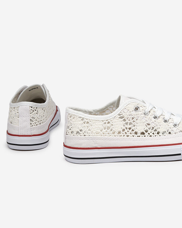 Белые женские ажурные кеды Tareni