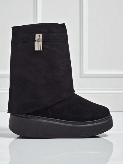 Короткие женские ботинки а-ля снегоходы с пристегивающимся голенищем Elizze