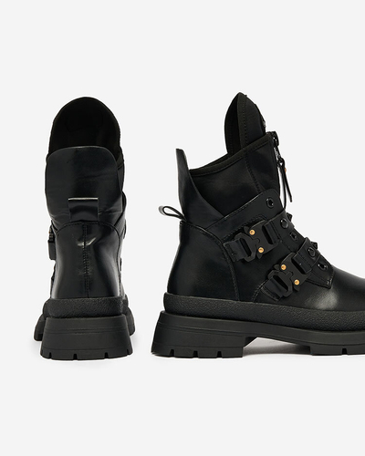 Royalfashion Black women's bagger boots decorated with Dozilda studs