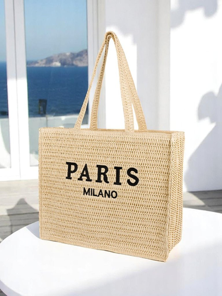Large Women's Straw Tote Bag from Royalfashion - Paris Milano Style