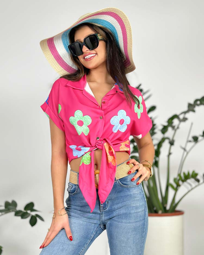 Royalfashion Женская короткая рубашка с цветочным рисунком