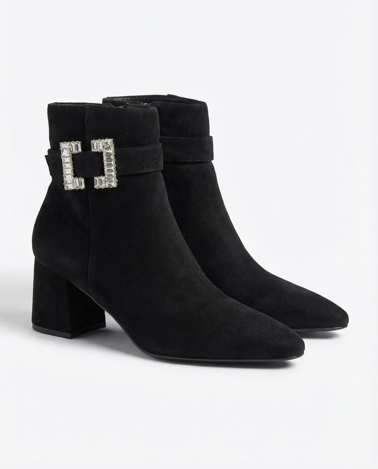 Royalfashion Black women's low stiletto boots Masemart