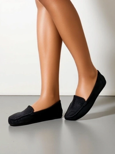 Royalfashion Women's moccasins with rhinestones Ezuess